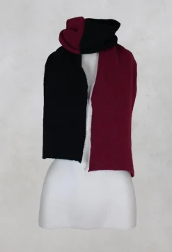 Crea Concept Scarves^Contrasting Knitted Scarf in Dark Green