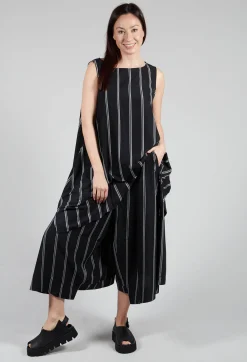 Moyuru Trousers^Contrasting Stripe Trousers in Black