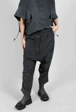 Rundholz Dip Trousers^Corduroy Drop Crotch Trousers in Coal Cloud