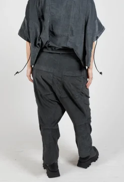 Rundholz Dip Trousers^Corduroy Drop Crotch Trousers in Coal Cloud