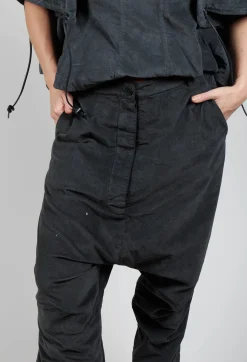 Rundholz Dip Trousers^Corduroy Drop Crotch Trousers in Coal Cloud