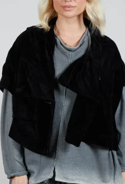 Moyuru Jackets^Corduroy Style Jacket in Black