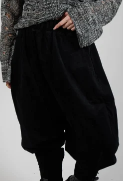 Moyuru Trousers^Corduroy Style Trousers in Black