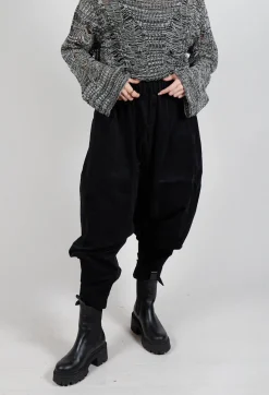 Moyuru Trousers^Corduroy Style Trousers in Black