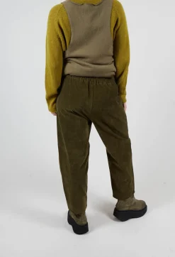 Apuntob Trousers^Corduroy Trousers in Military Green