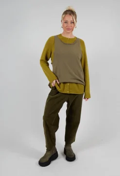 Apuntob Trousers^Corduroy Trousers in Military Green