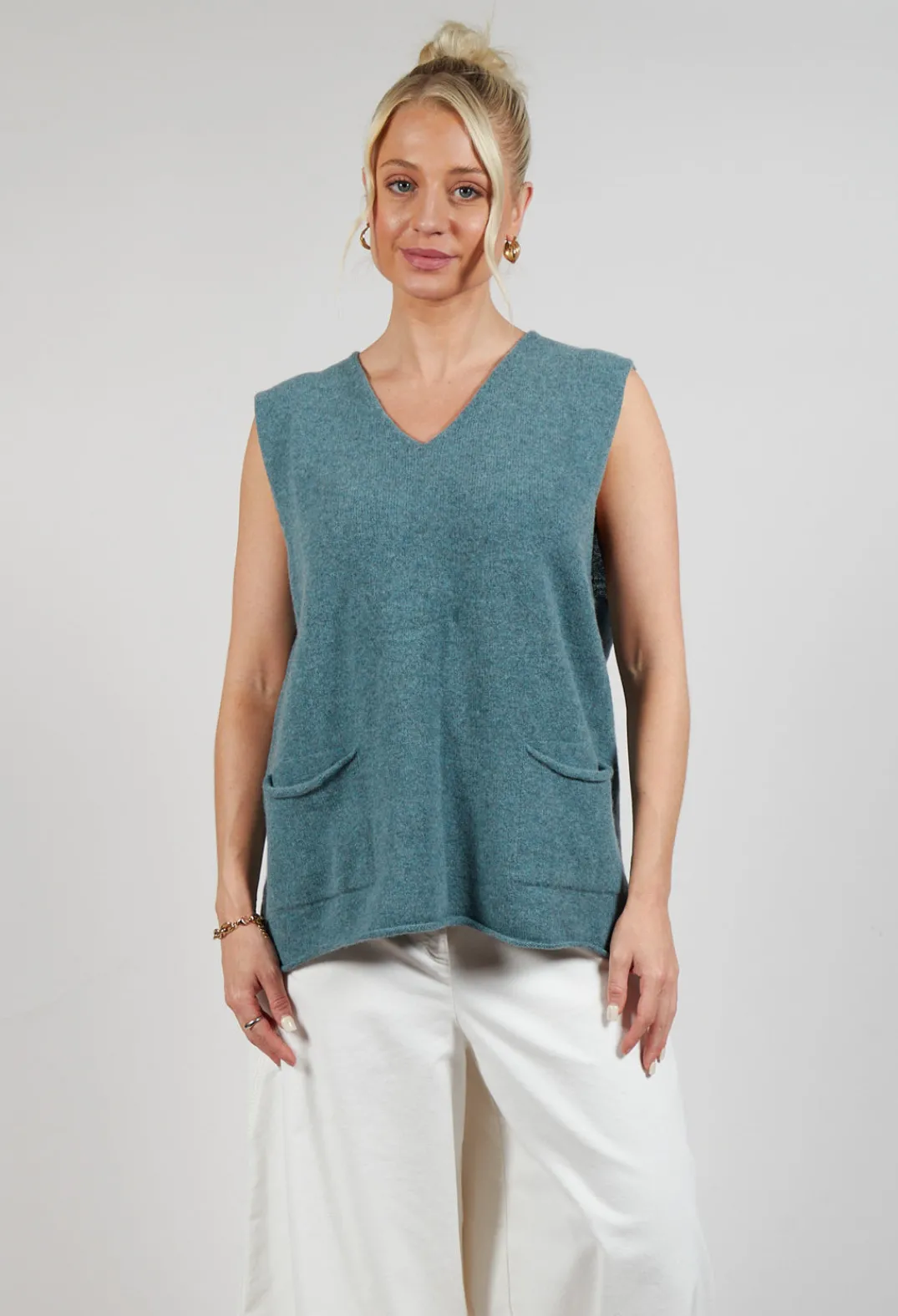 Eribe Tops^Corry V-Neck Tank Top in Caspian