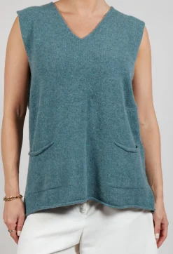 Eribe Tops^Corry V-Neck Tank Top in Caspian