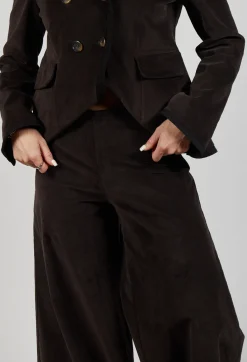 Stefano Mortari Trousers^Cotton Bell Bottom Trousers in Brown