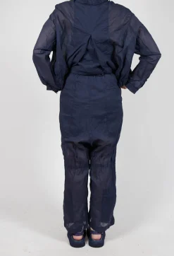 Rundholz Dip Trousers^Cotton Drop-Crotch Trousers with Pull String Waist in Ink Paper