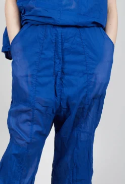 Rundholz Dip Trousers^Cotton Drop-Crotch Trousers with Pull String Waist in Royal Paper