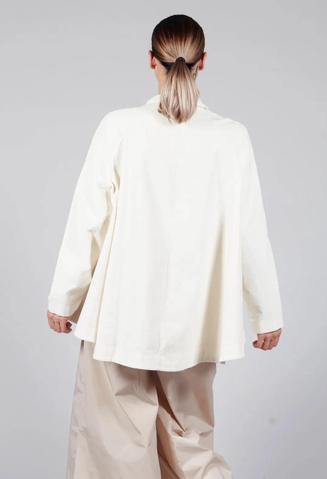Amici Coats^Cotton Flare Button Coat in Butter