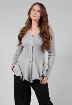 Pluslavie Knitwear^Cotton Knit in Light Grey