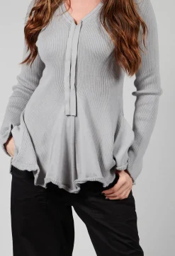 Pluslavie Knitwear^Cotton Knit in Light Grey