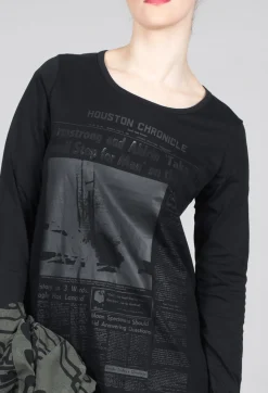 Rundholz Dip Tops^Cotton Long Sleeve Top in Black Print