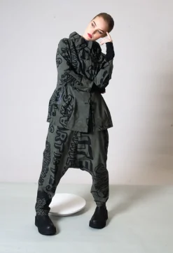 Rundholz Dip Tops^Cotton Long Sleeve Top in Black Print