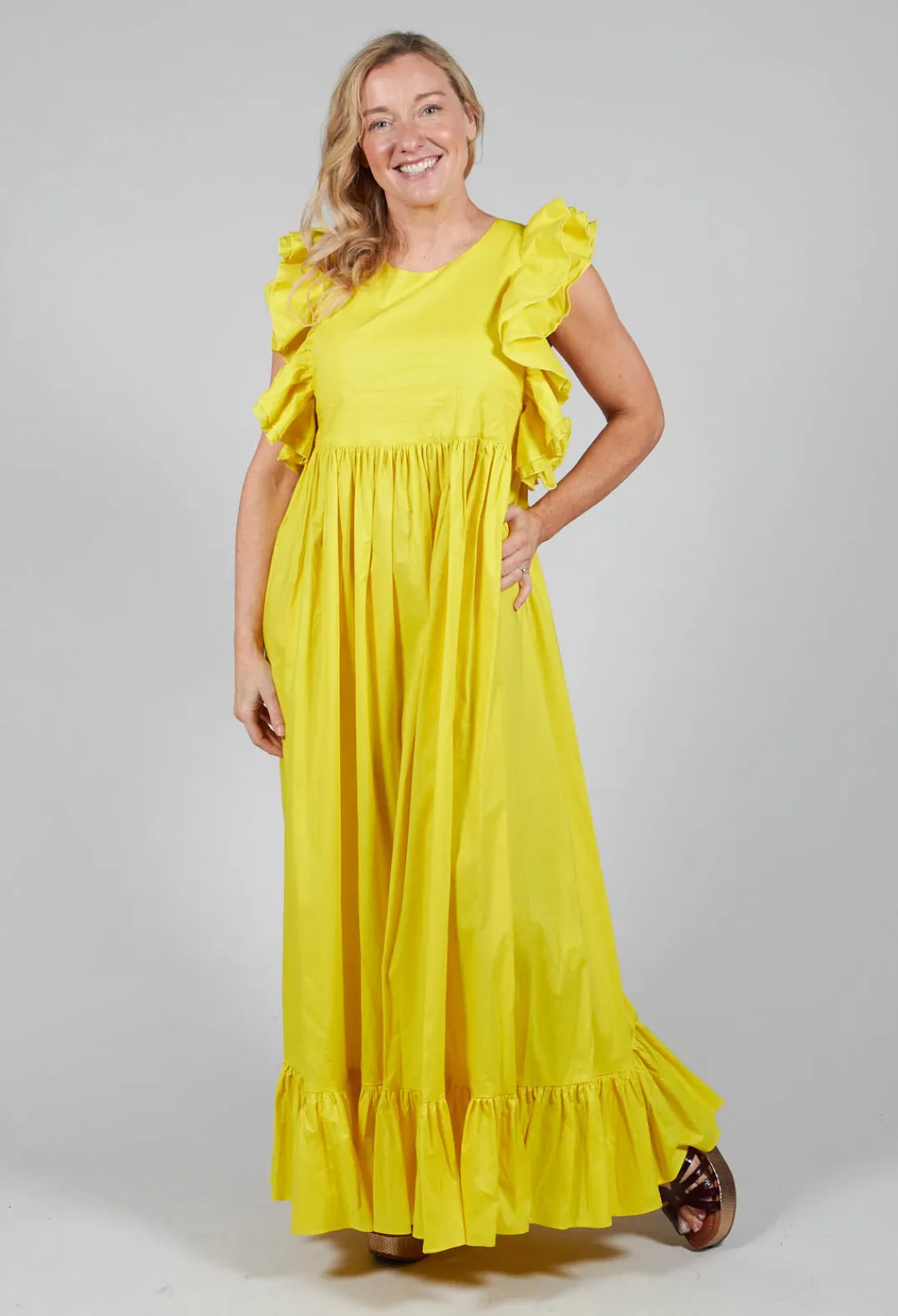 Beatrice B Dresses^Cotton Muslin Dress in Sunflower