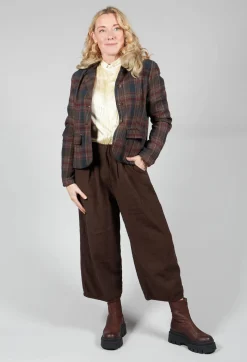 Amici Jackets^Cotton Plaid Cropped Jacket in Espresso