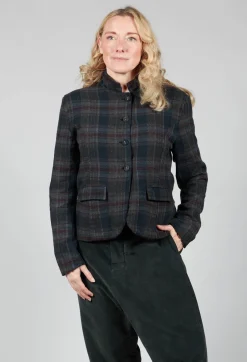 Amici Jackets^Cotton Plaid Cropped Jacket in Black
