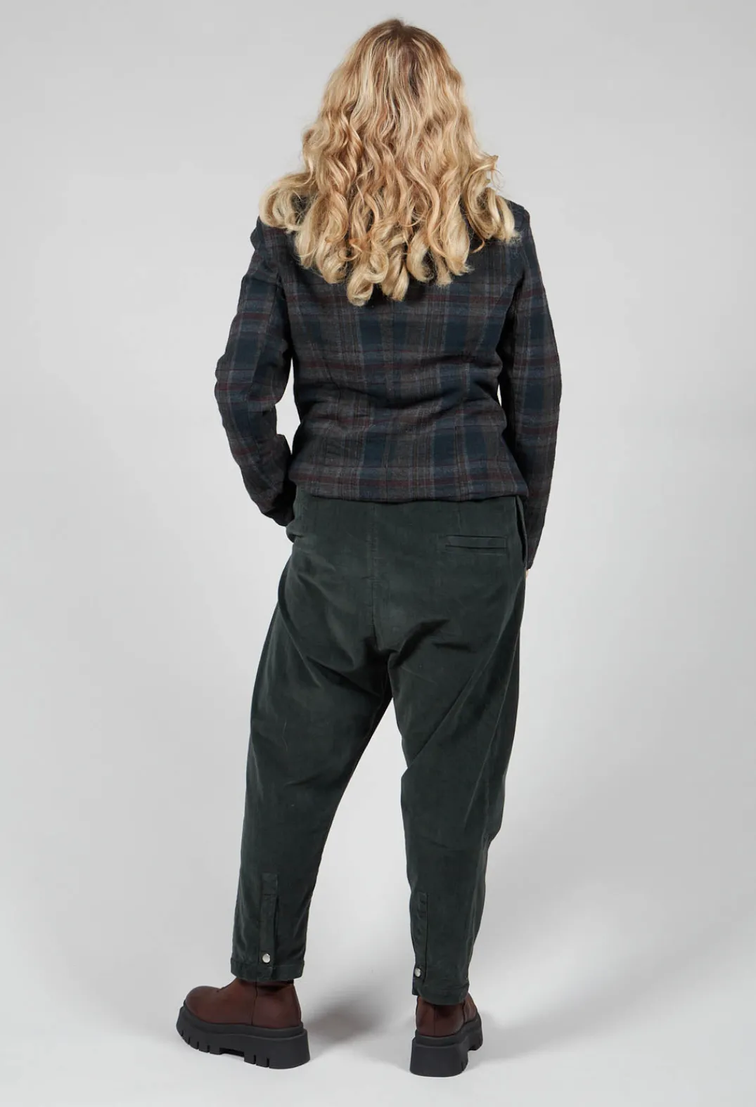 Amici Jackets^Cotton Plaid Cropped Jacket in Black