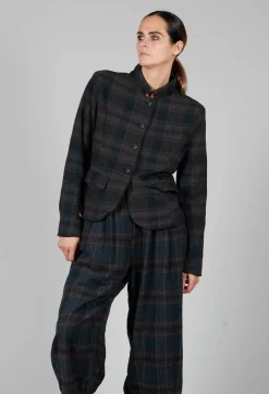 Amici Jackets^Cotton Plaid Cropped Jacket in Black
