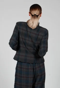 Amici Jackets^Cotton Plaid Cropped Jacket in Black