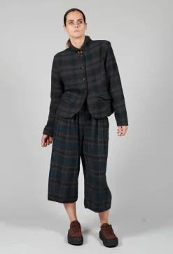 Amici Jackets^Cotton Plaid Cropped Jacket in Black