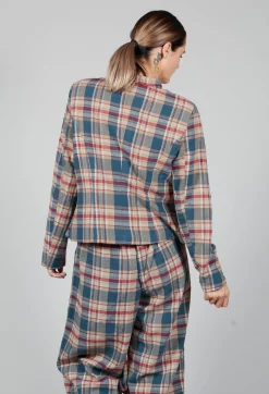Amici Jackets^Cotton Plaid Cropped Jacket in Sand