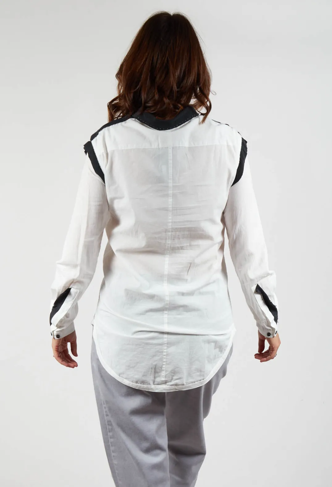 Umit Unal Shirts & Blouses^Cotton Shirt with Contrast Detail in White Black