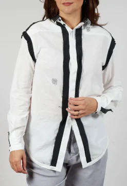 Umit Unal Shirts & Blouses^Cotton Shirt with Contrast Detail in White Black