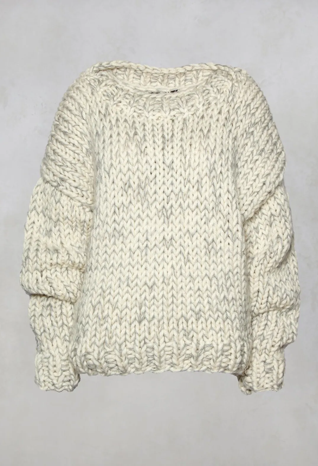 Umit Unal Jumpers^Cream and Grey Chunky Knit Jumper