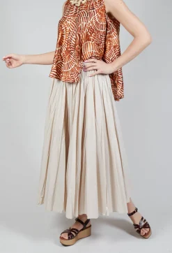 Beatrice B Skirts^Creased Poplin Skirt in Dune