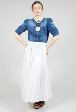 Beatrice B Skirts^Creased Poplin Skirt in White
