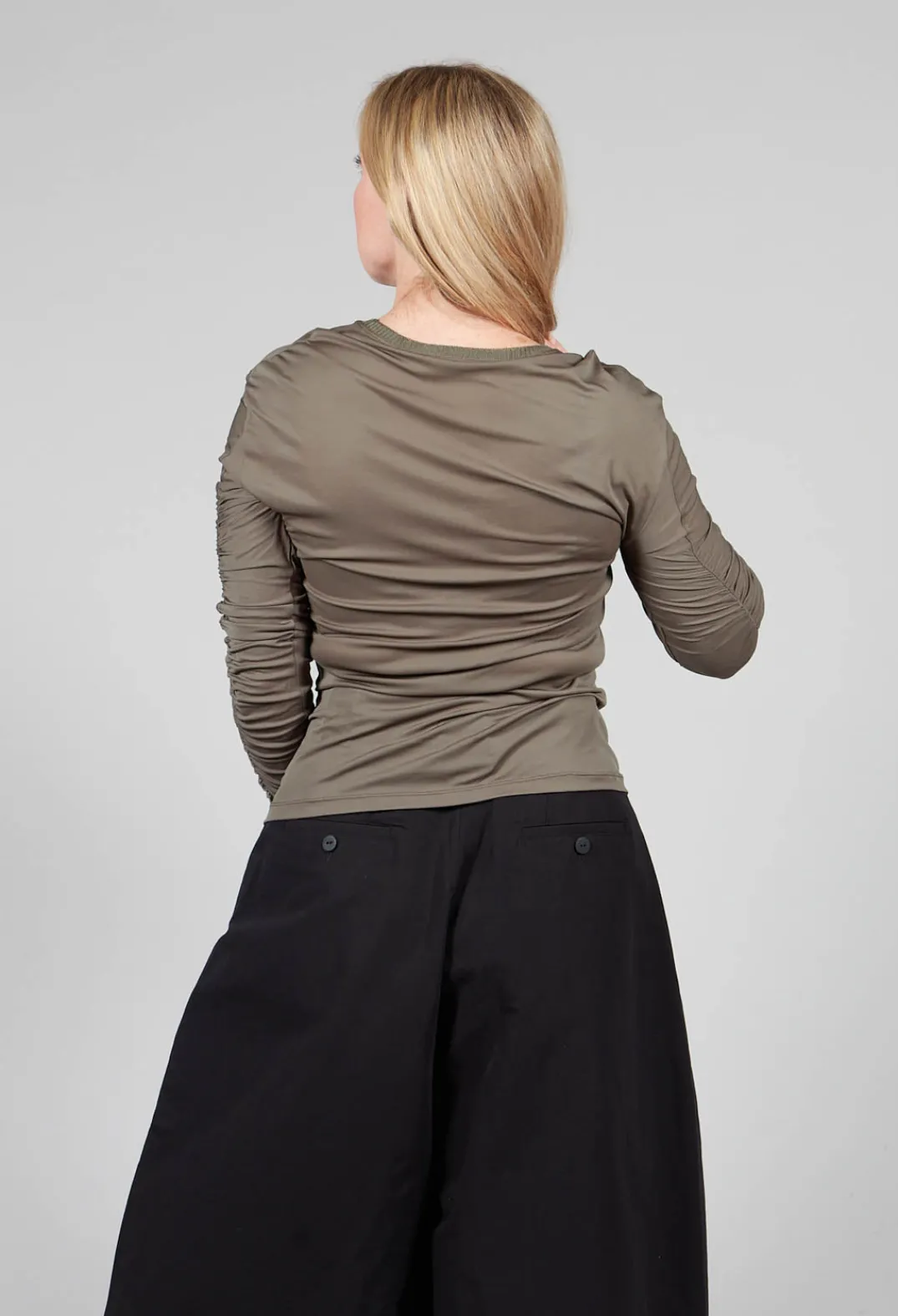 Isabel Benenato Tops^Crepe Interlock Shirt in Mud
