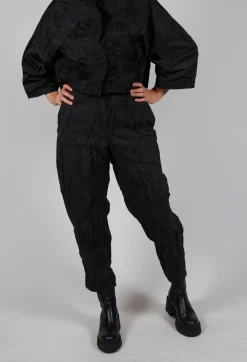 Bize Trousers^Crinkle Effect Trouser in Black