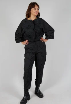 Bize Trousers^Crinkle Effect Trouser in Black