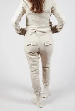 Rundholz Mainline Trousers^Crinkle Effect Trousers in Bone Mel