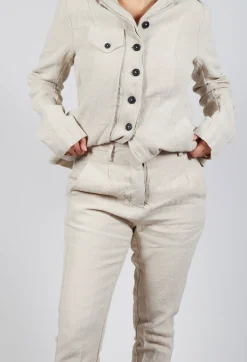 Rundholz Mainline Trousers^Crinkle Effect Trousers in Bone Mel