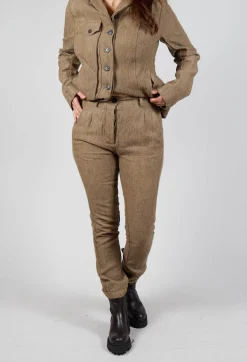 Rundholz Mainline Trousers^Crinkle Effect Trousers in Camel Mel