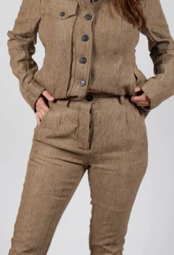 Rundholz Mainline Trousers^Crinkle Effect Trousers in Camel Mel