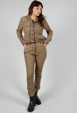 Rundholz Mainline Trousers^Crinkle Effect Trousers in Camel Mel