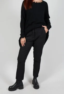 Rundholz Mainline Trousers^Crinkle Effect Trousers in Black Mel