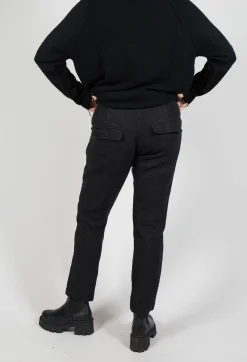 Rundholz Mainline Trousers^Crinkle Effect Trousers in Black Mel