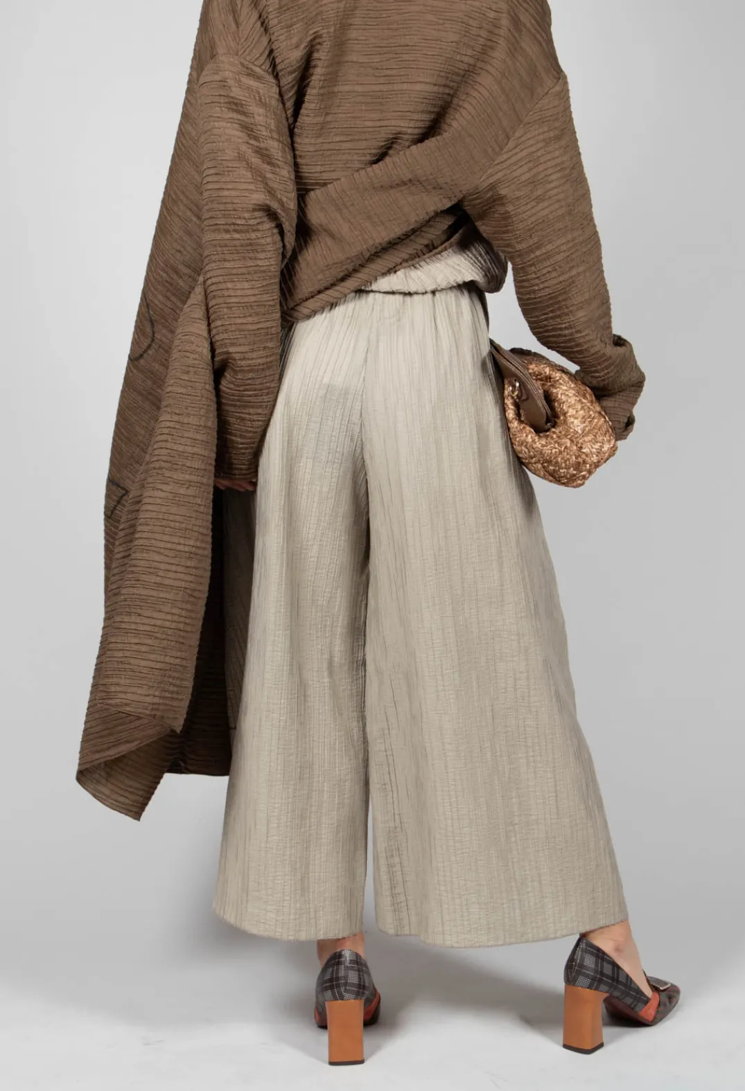 Tadashi Trousers^Crinkle Geometric Trousers in Euca