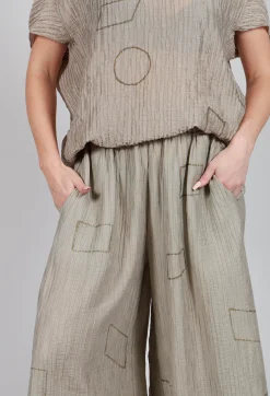 Tadashi Trousers^Crinkle Geometric Trousers in Euca
