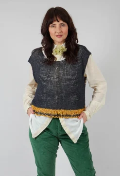 Umit Unal Jumpers^Crocheted Vest in Original Black