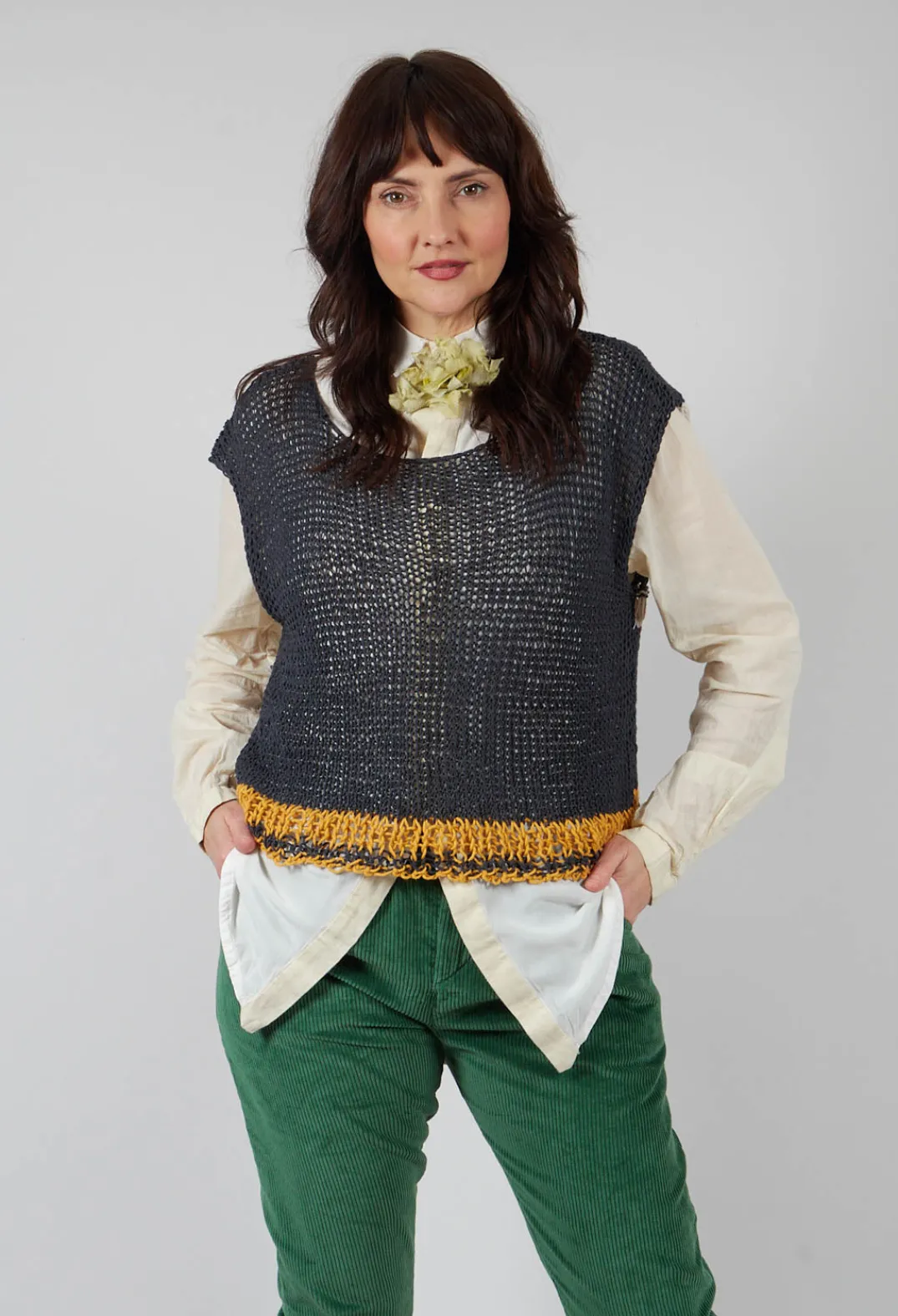 Umit Unal Jumpers^Crocheted Vest in Original Black
