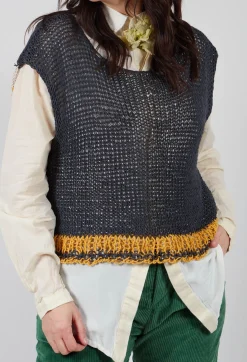 Umit Unal Jumpers^Crocheted Vest in Original Black