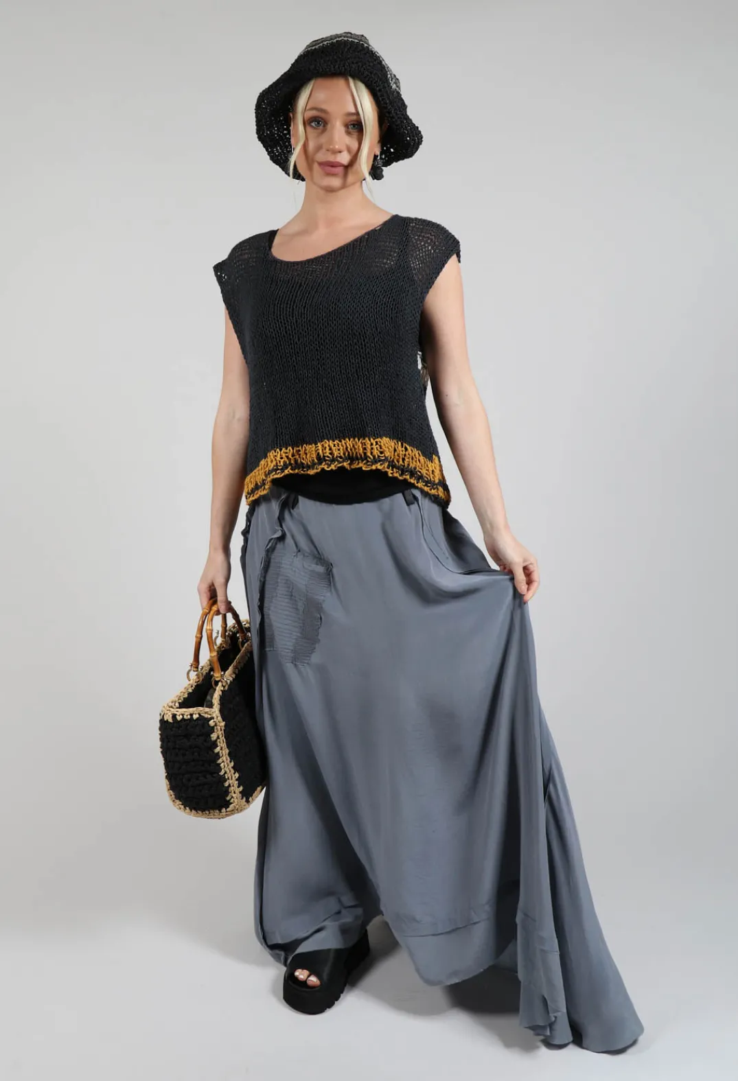 Umit Unal Jumpers^Crocheted Vest in Original Black