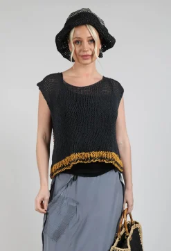 Umit Unal Jumpers^Crocheted Vest in Original Black